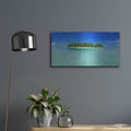 'Tropical Paradise Island' by Luxe Metal Portfolio – Metal Wall Art, 24x12 room view