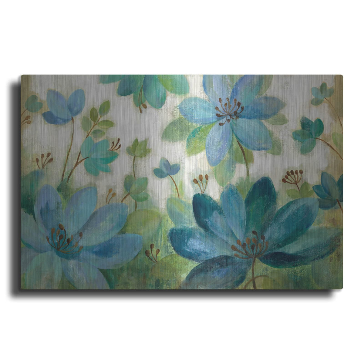 'Peacock Bloom' by Silvia Vassileva – Metal Wall Art