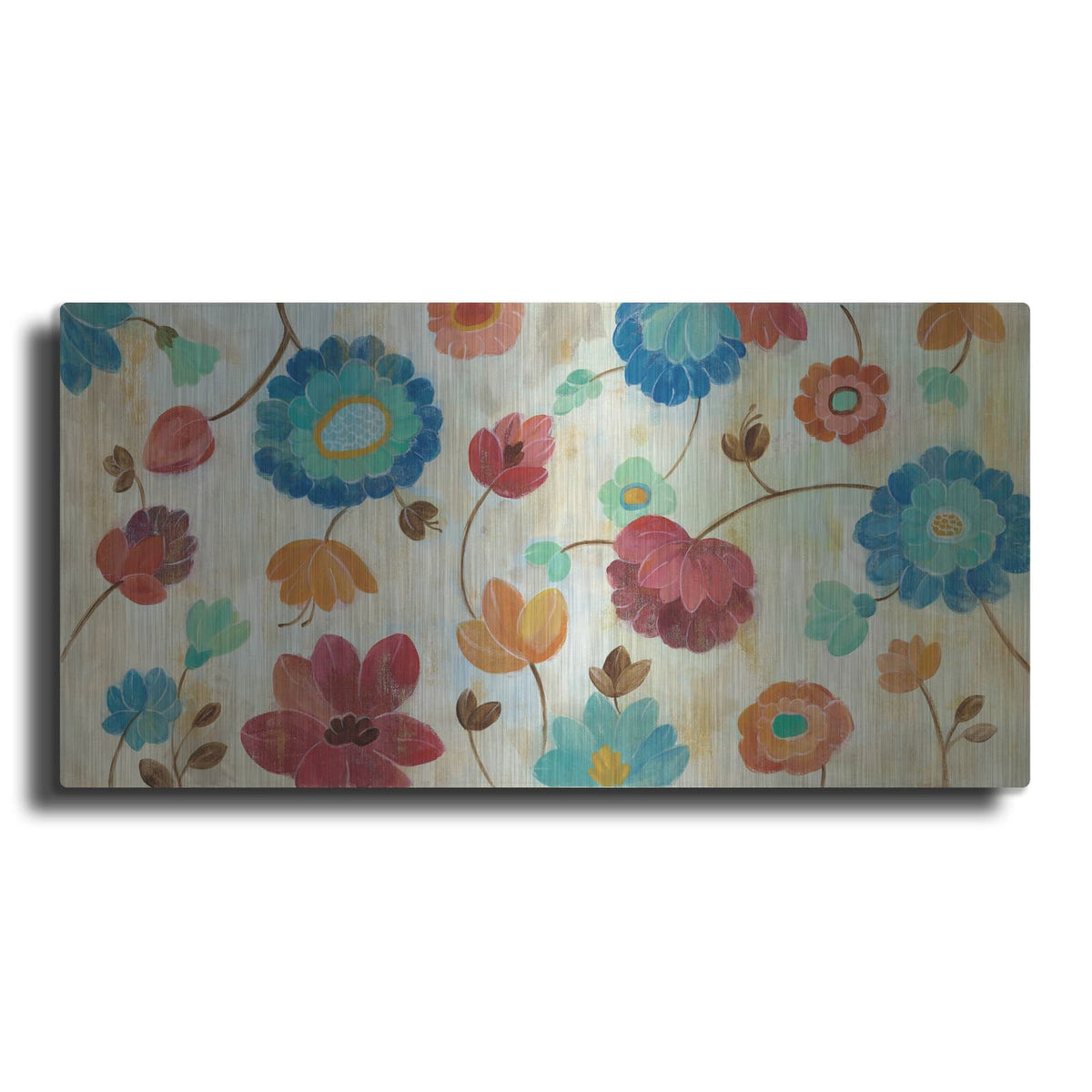 'Coral and Teal Garden III' by Silvia Vassileva – Metal Wall Art