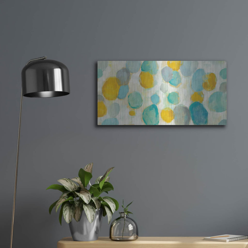 'Painted Pebbles' by Silvia Vassileva – Metal Wall Art, 24x12 room view