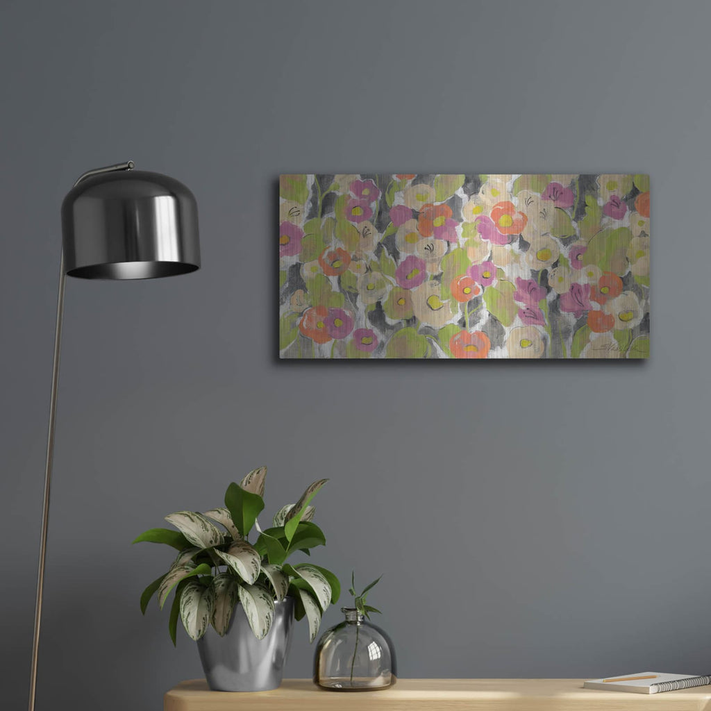 'Velvety Florals' by Silvia Vassileva – Metal Wall Art, 24x12 room view