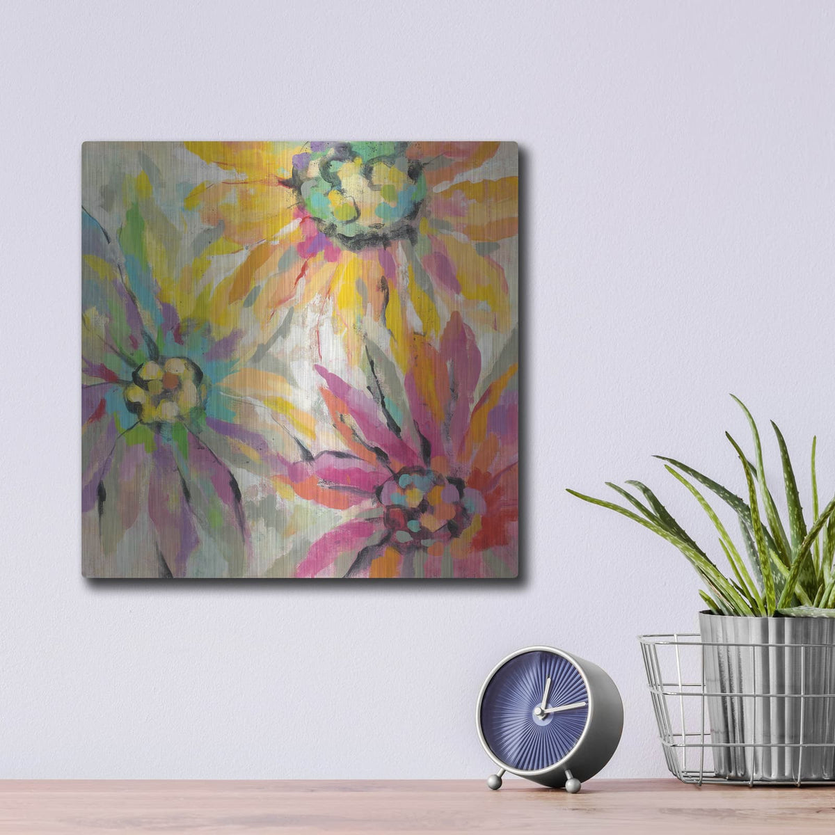 'Abstracted Petals I' by Silvia Vassileva – Metal Wall Art, 12x12 room view