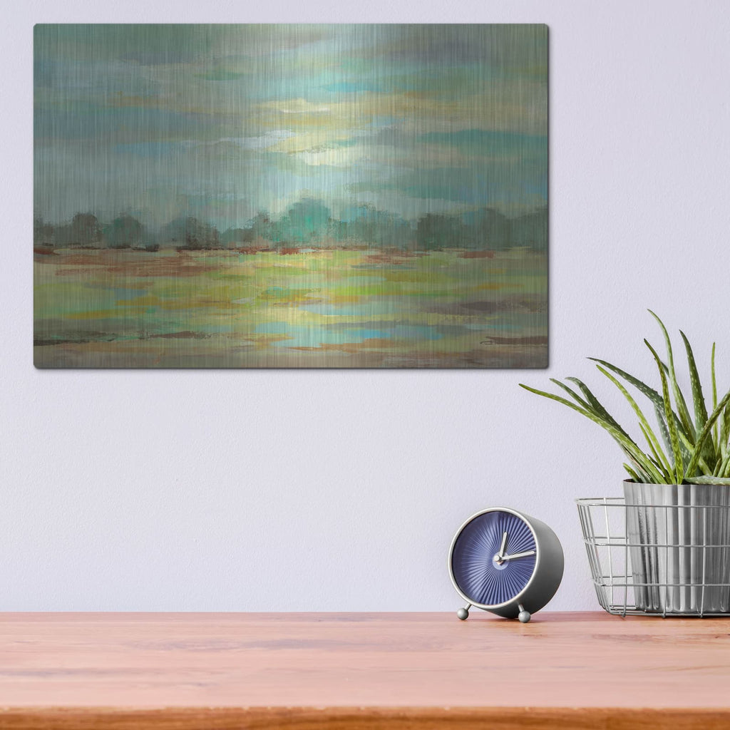 'Teal Forest' by Silvia Vassileva – Metal Wall Art, 16x12 room view