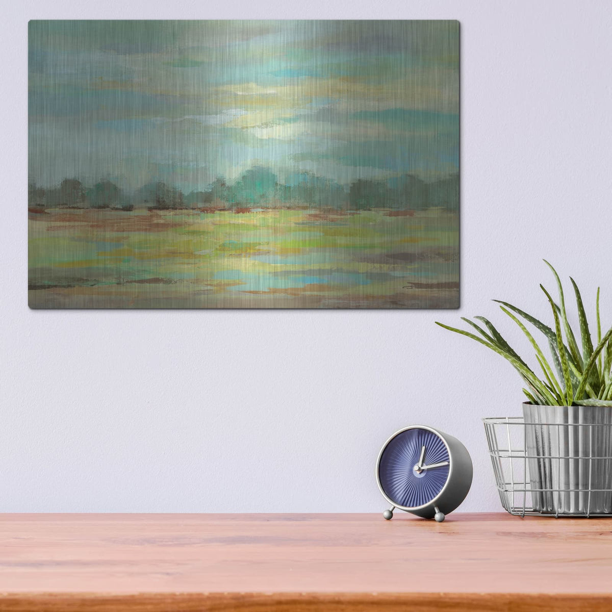 'Teal Forest' by Silvia Vassileva – Metal Wall Art, 16x12 room view