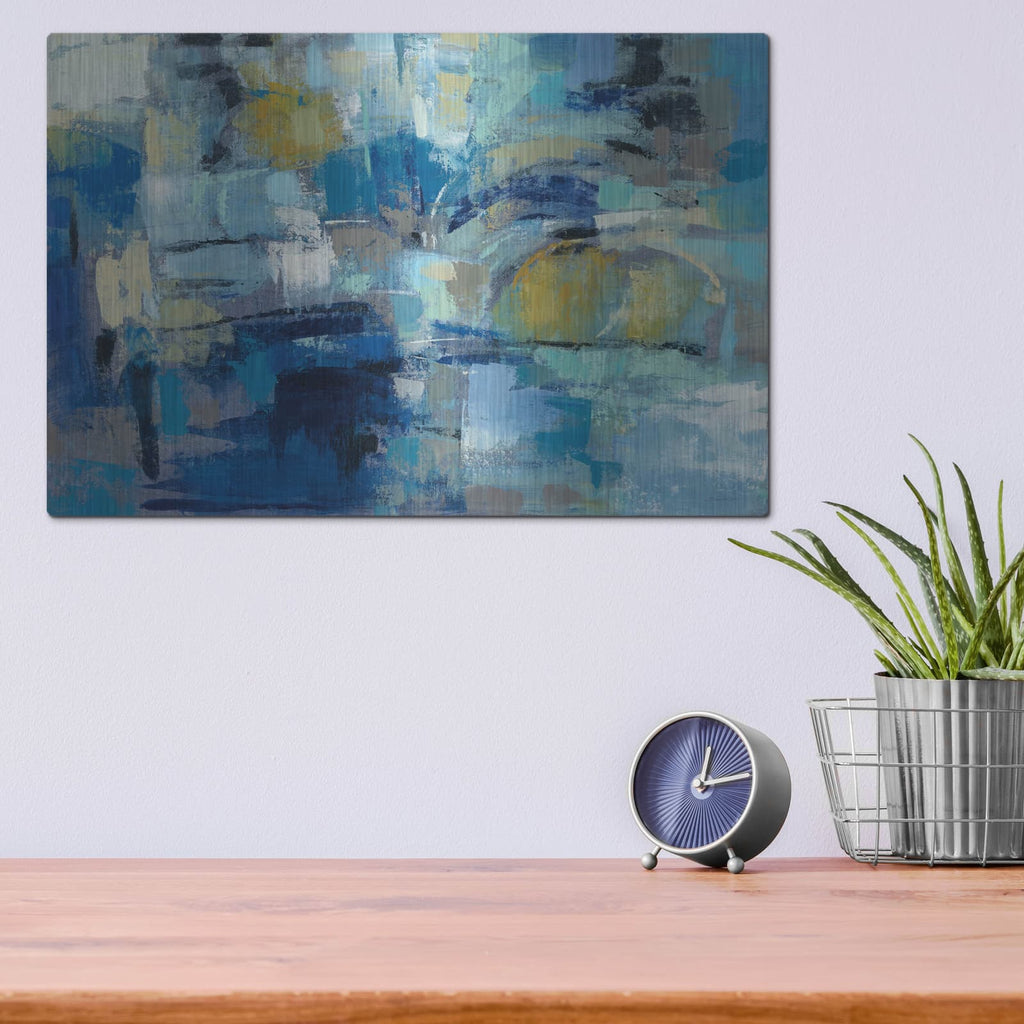 'Ultramarine Waves III' by Silvia Vassileva – Metal Wall Art, 16x12 room view