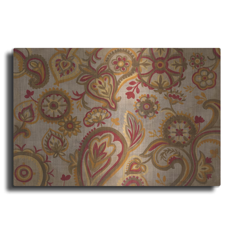 'Linen Paisley' by Silvia Vassileva – Metal Wall Art