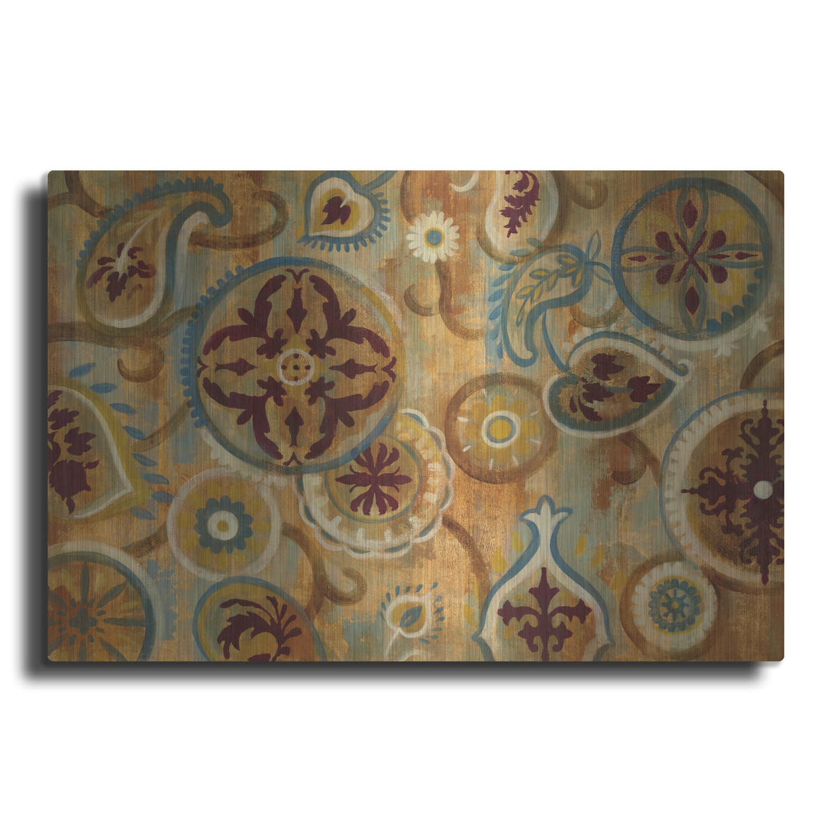 'Burnt Paisley and Mandalas' by Silvia Vassileva – Metal Wall Art