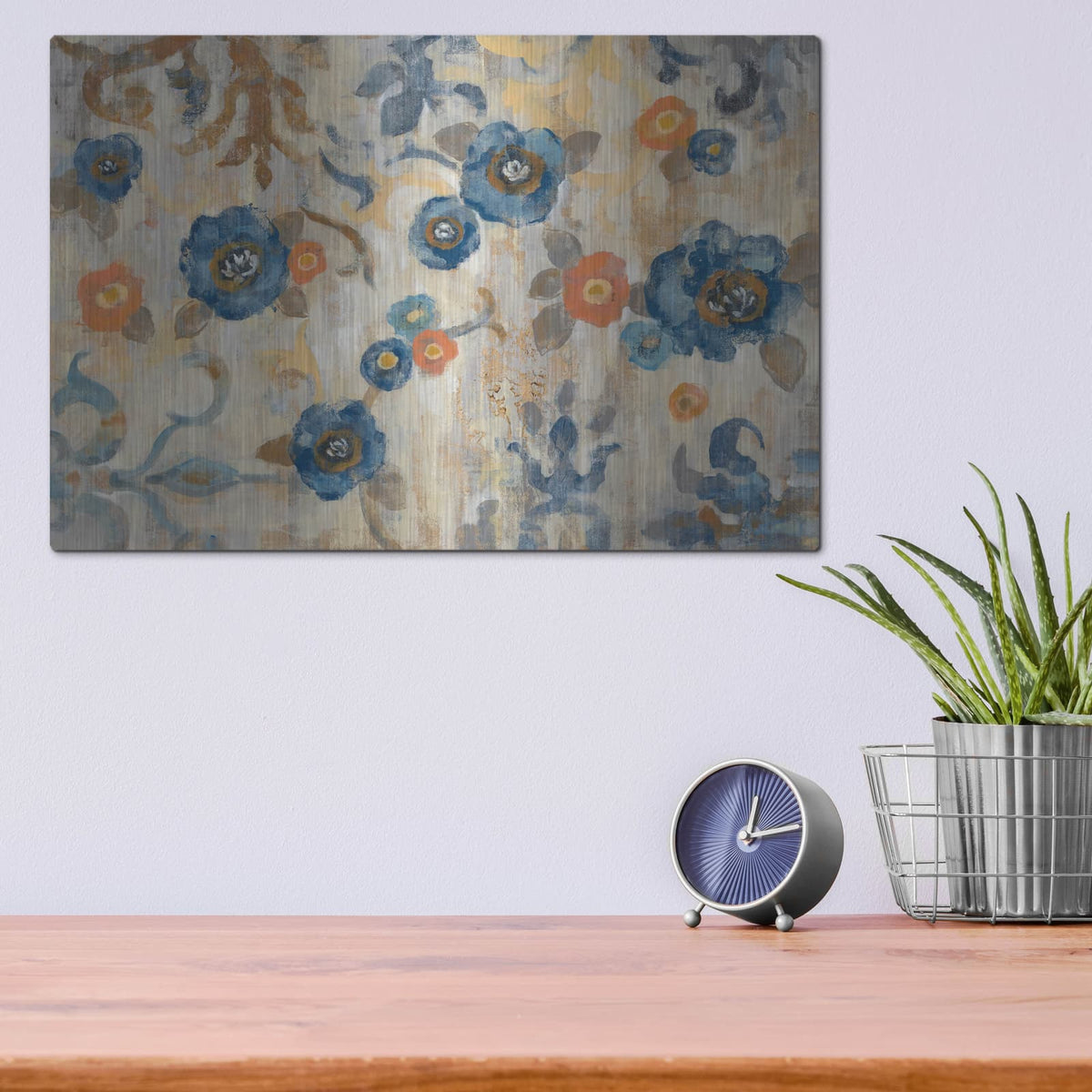 'Flowers and Fragments' by Silvia Vassileva – Metal Wall Art, 16x12 room view