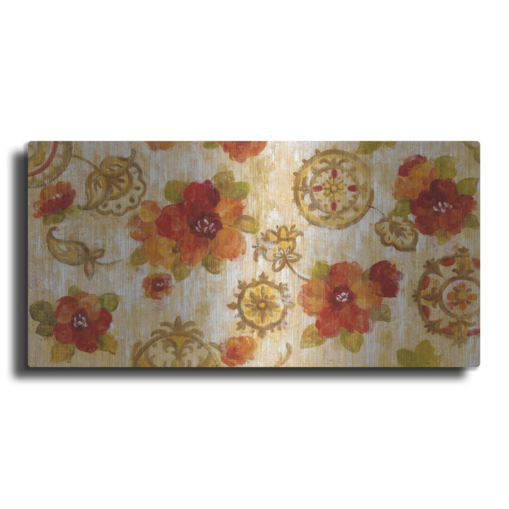 'Hibiscus and Mandala' by Silvia Vassileva – Metal Wall Art