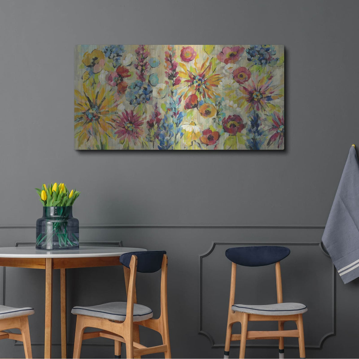 'May Garden' by Silvia Vassileva – Metal Wall Art, 48x24 room view