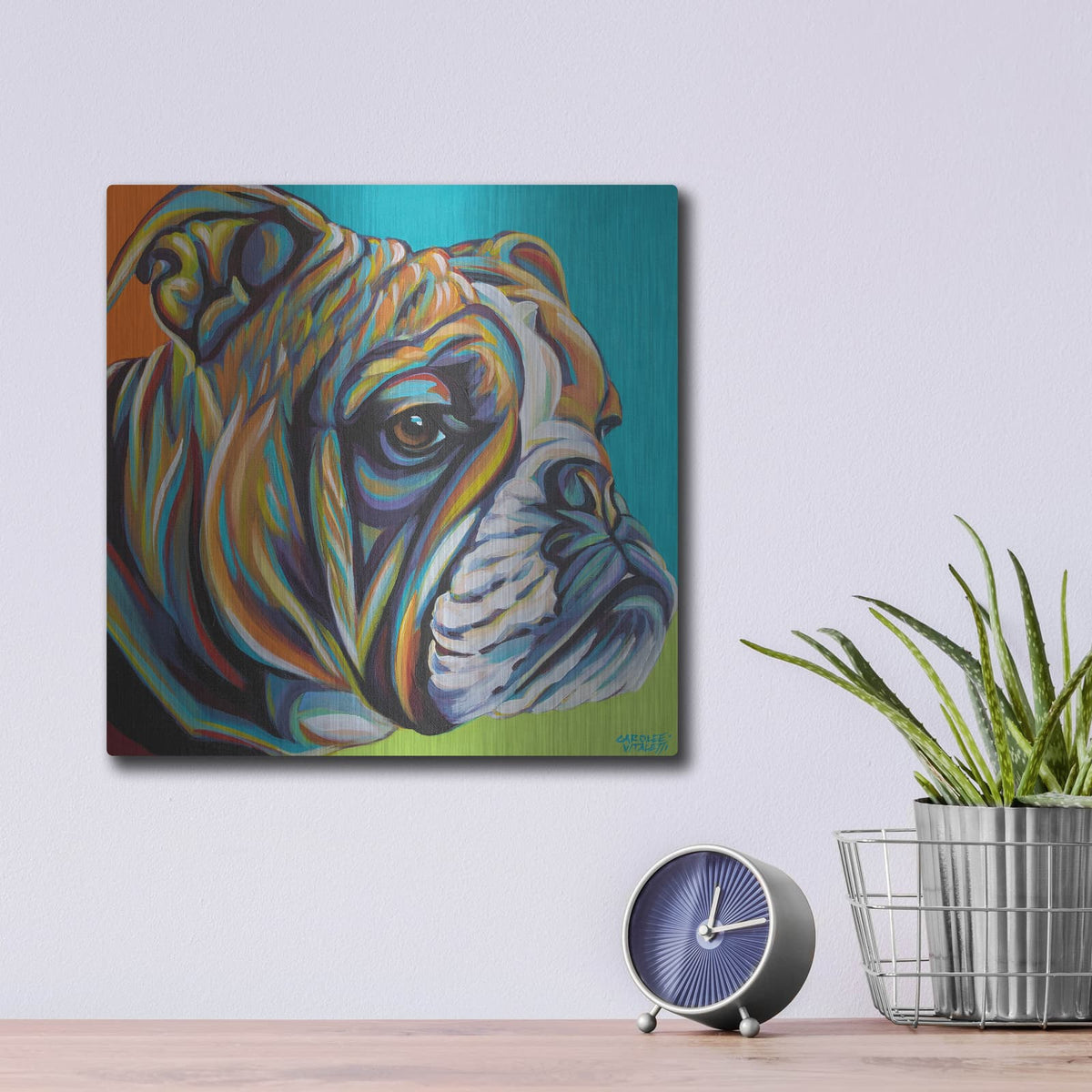 'Dog Friend I' by Carolee Vitaletti – Metal Wall Art, 12x12 room view