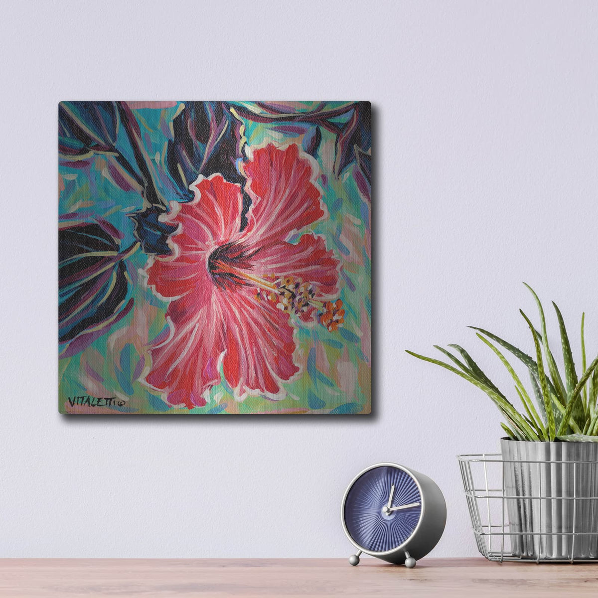 'Hawaiian Beauty I' by Carolee Vitaletti – Metal Wall Art, 12x12 room view