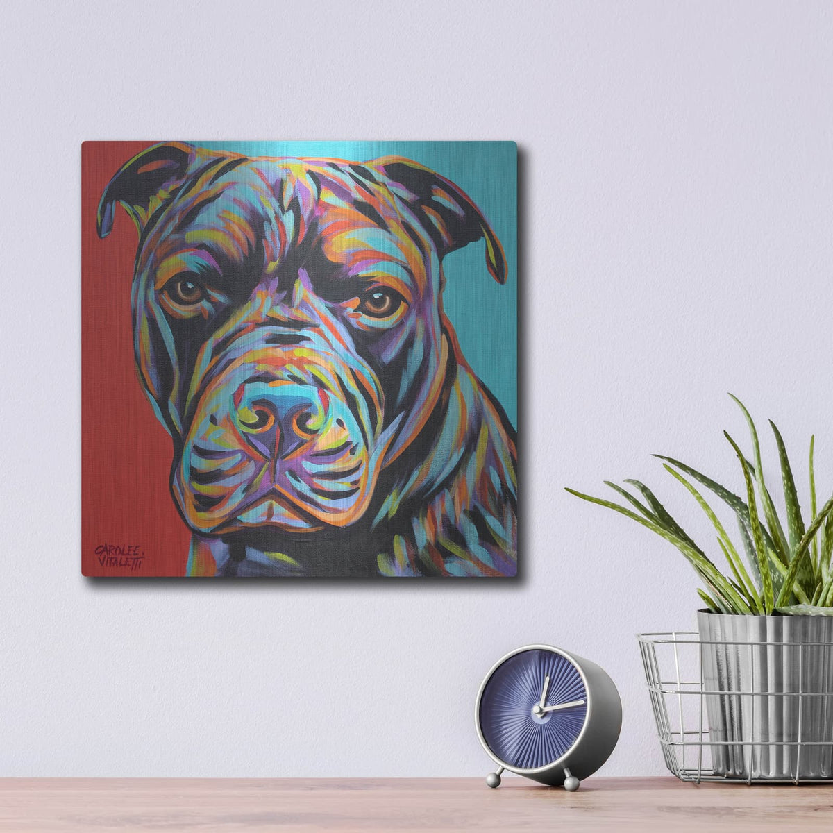 'Canine Buddy III' by Carolee Vitaletti – Metal Wall Art, 12x12 room view