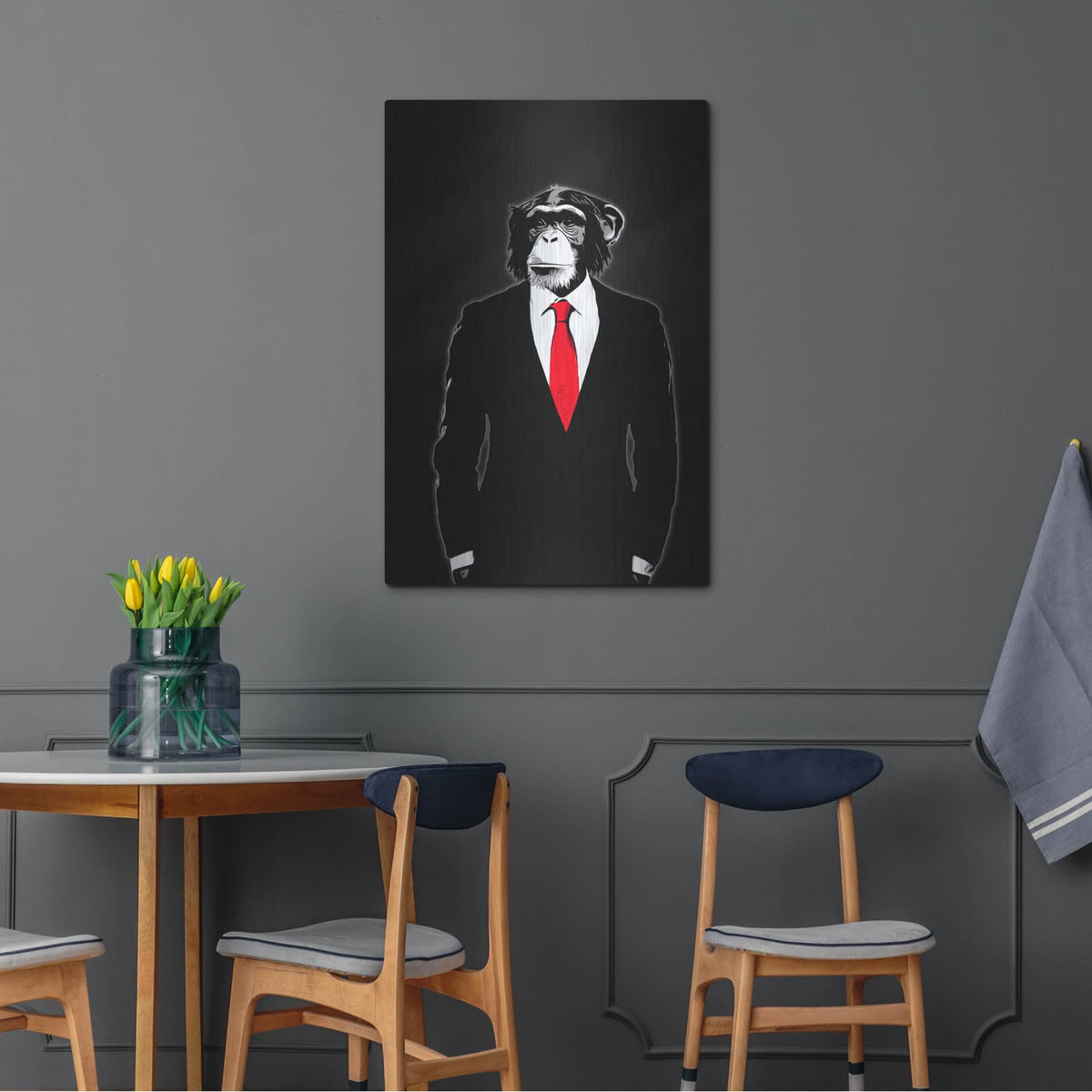 'Domesticated Monkey' by Nicklas Gustafsson – Metal Wall Art, 24x36 room view