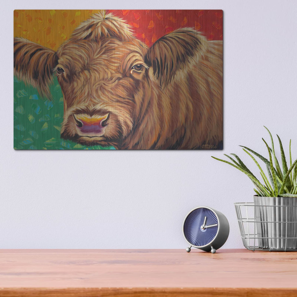 'Colorful Country Cows II' by Carolee Vitaletti – Metal Wall Art, 16x12 room view