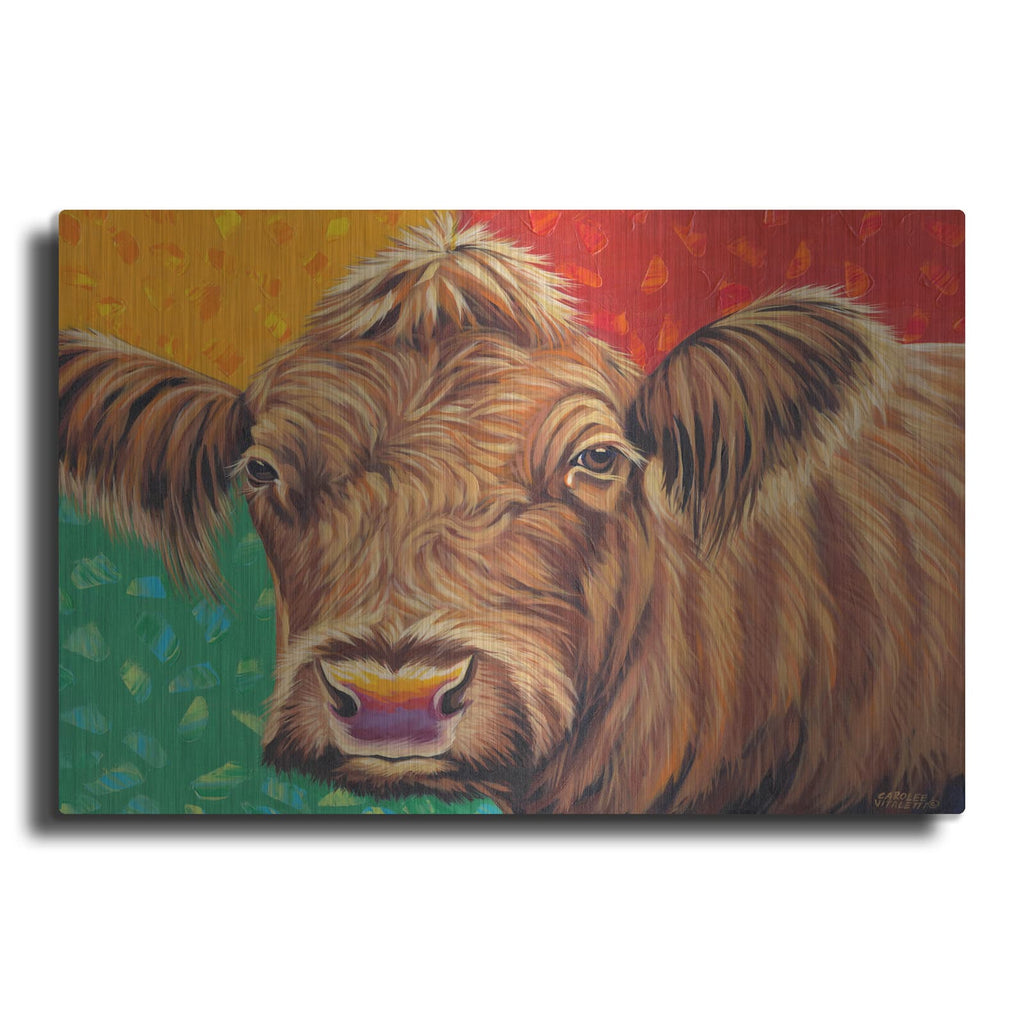 'Colorful Country Cows II' by Carolee Vitaletti – Metal Wall Art