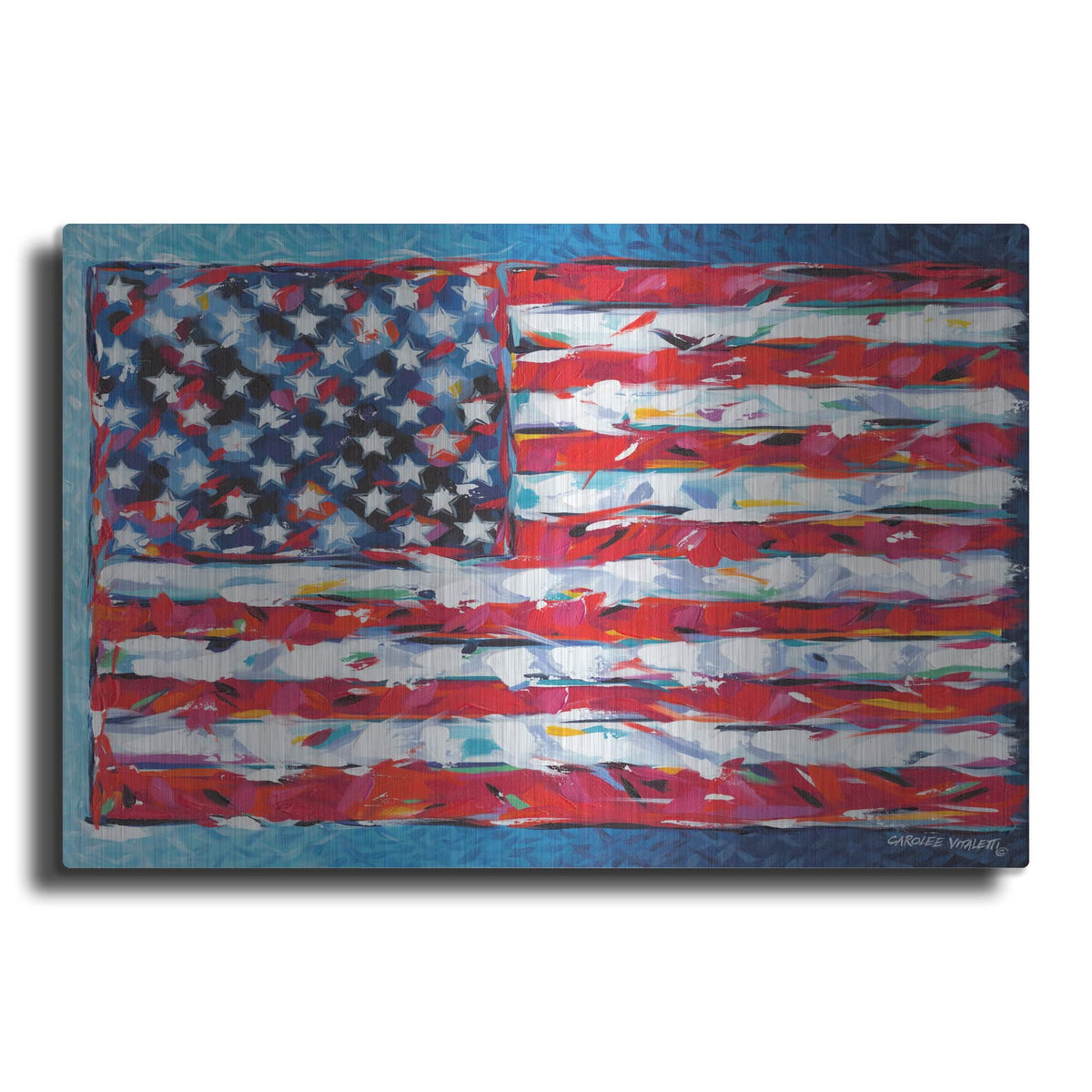 'Vibrant Stars & Stripes' by Carolee Vitaletti – Metal Wall Art