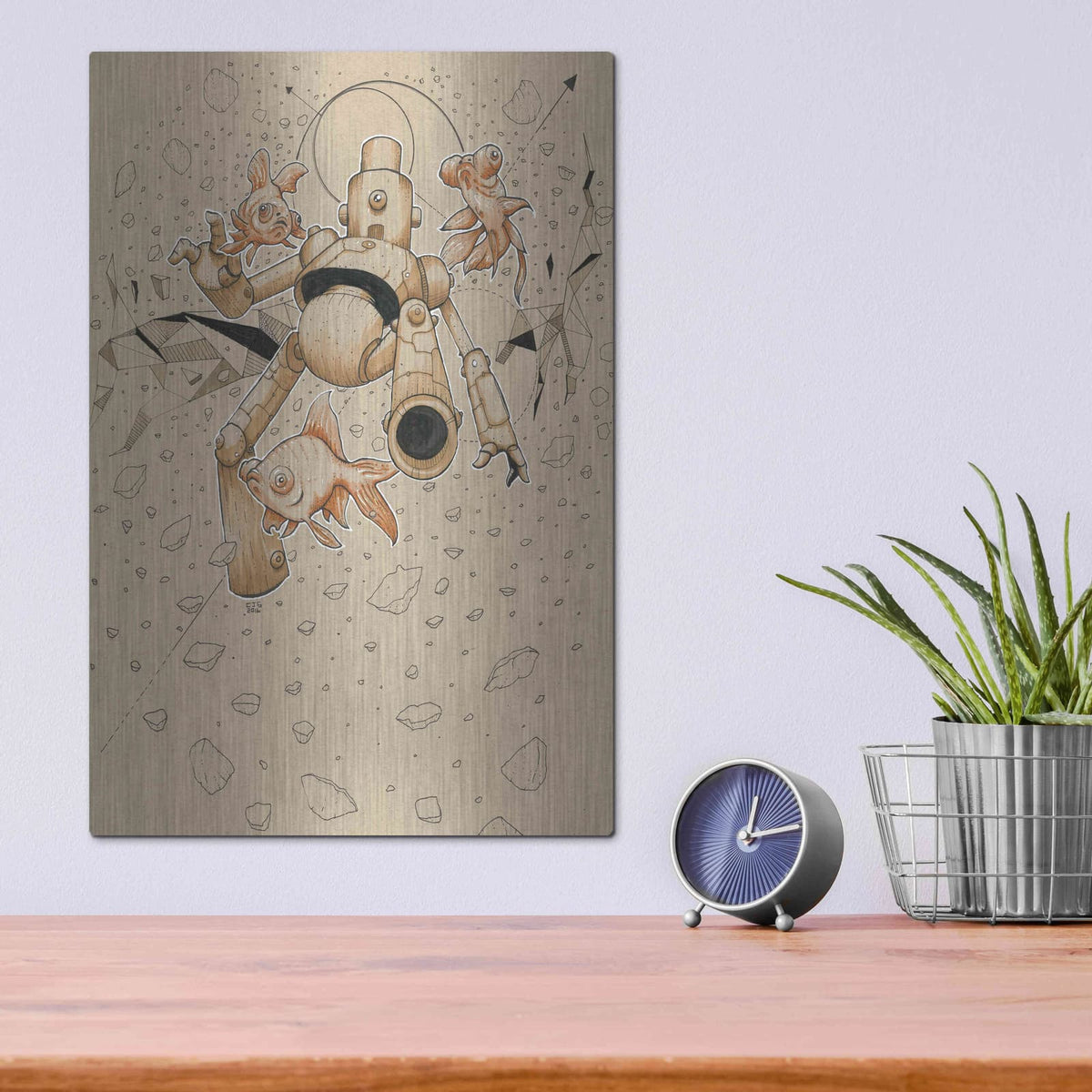 'Float Bot Fish' by Craig Snodgrass – Metal Wall Art, 12x16 room view