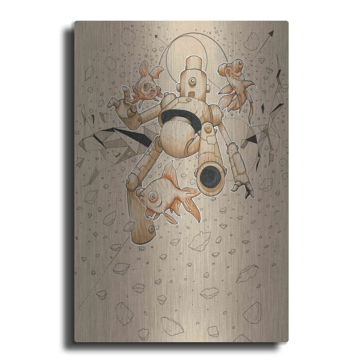 'Float Bot Fish' by Craig Snodgrass – Metal Wall Art