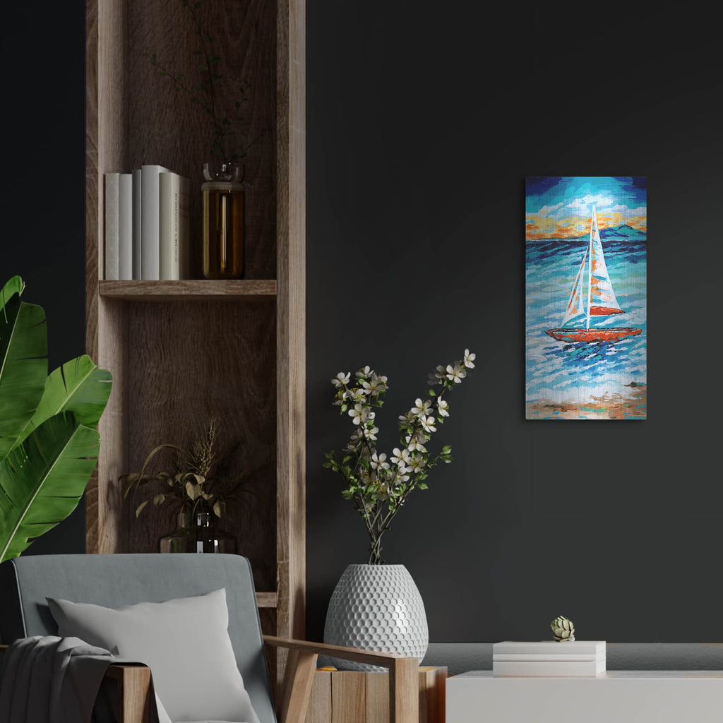 'Wind in my Sail II' by Carolee Vitaletti – Metal Wall Art, 12x24 room view