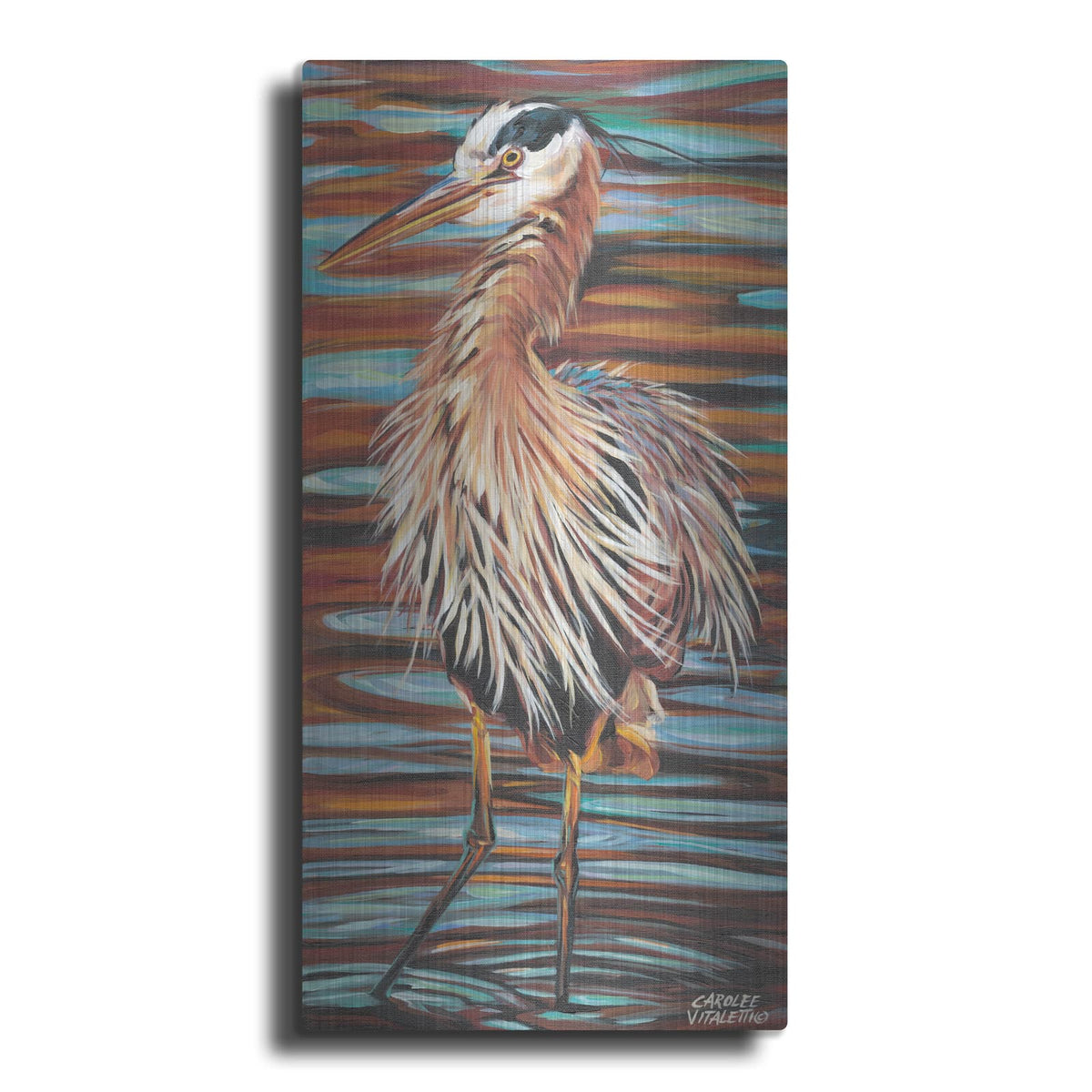 'Watchful Heron II' by Carolee Vitaletti – Metal Wall Art