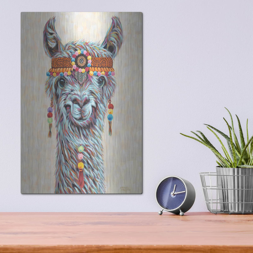 'Hippie Llama I' by Carolee Vitaletti – Metal Wall Art, 12x16 room view