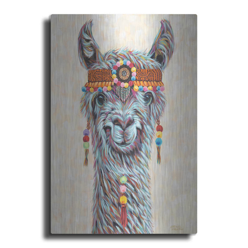 'Hippie Llama I' by Carolee Vitaletti – Metal Wall Art