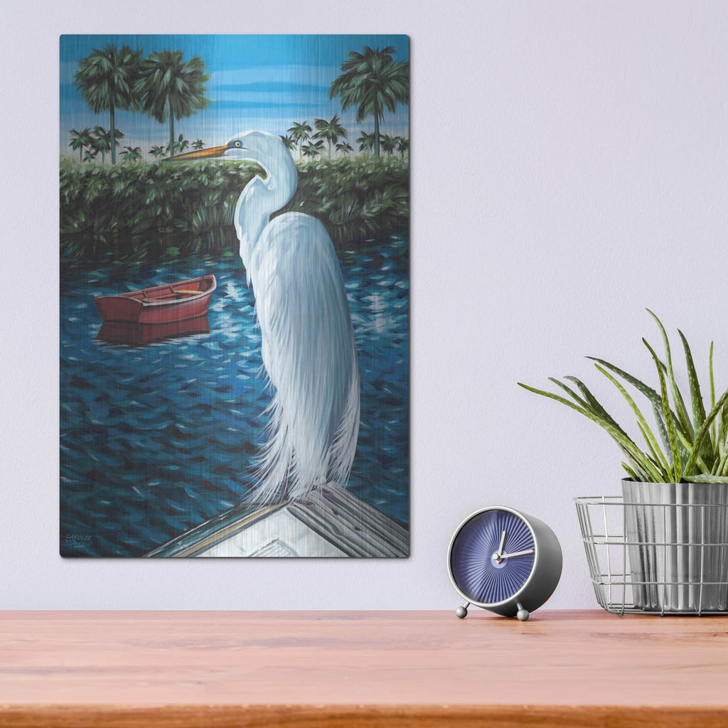 'Peaceful Heron II' by Carolee Vitaletti – Metal Wall Art, 12x16 room view
