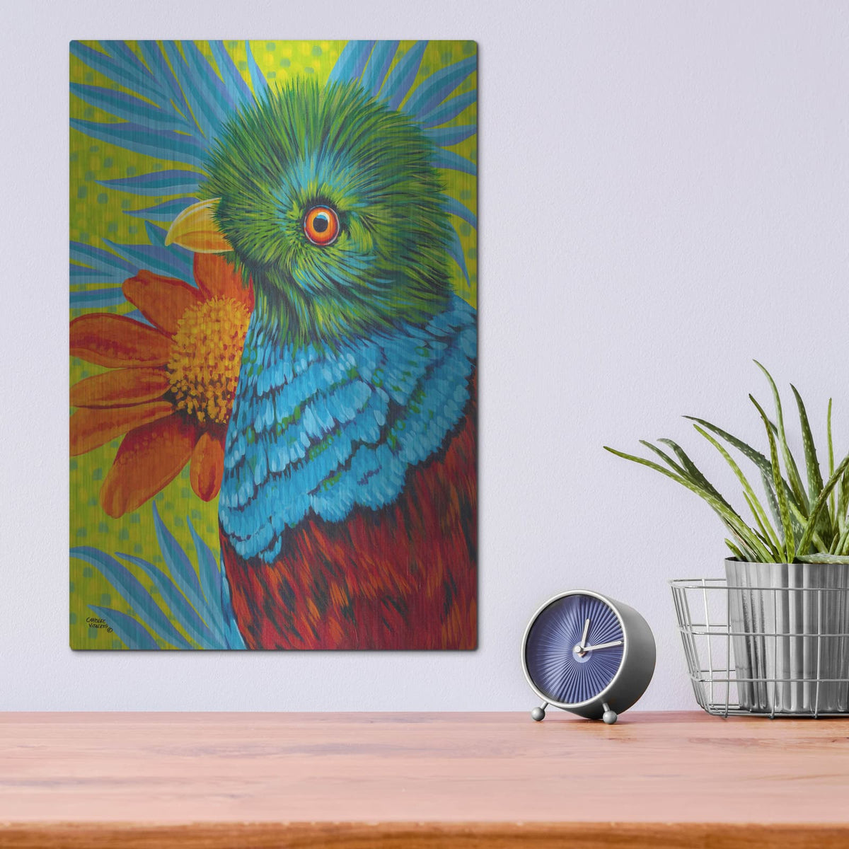 'Bird in the Tropics II' by Carolee Vitaletti – Metal Wall Art, 12x16 room view