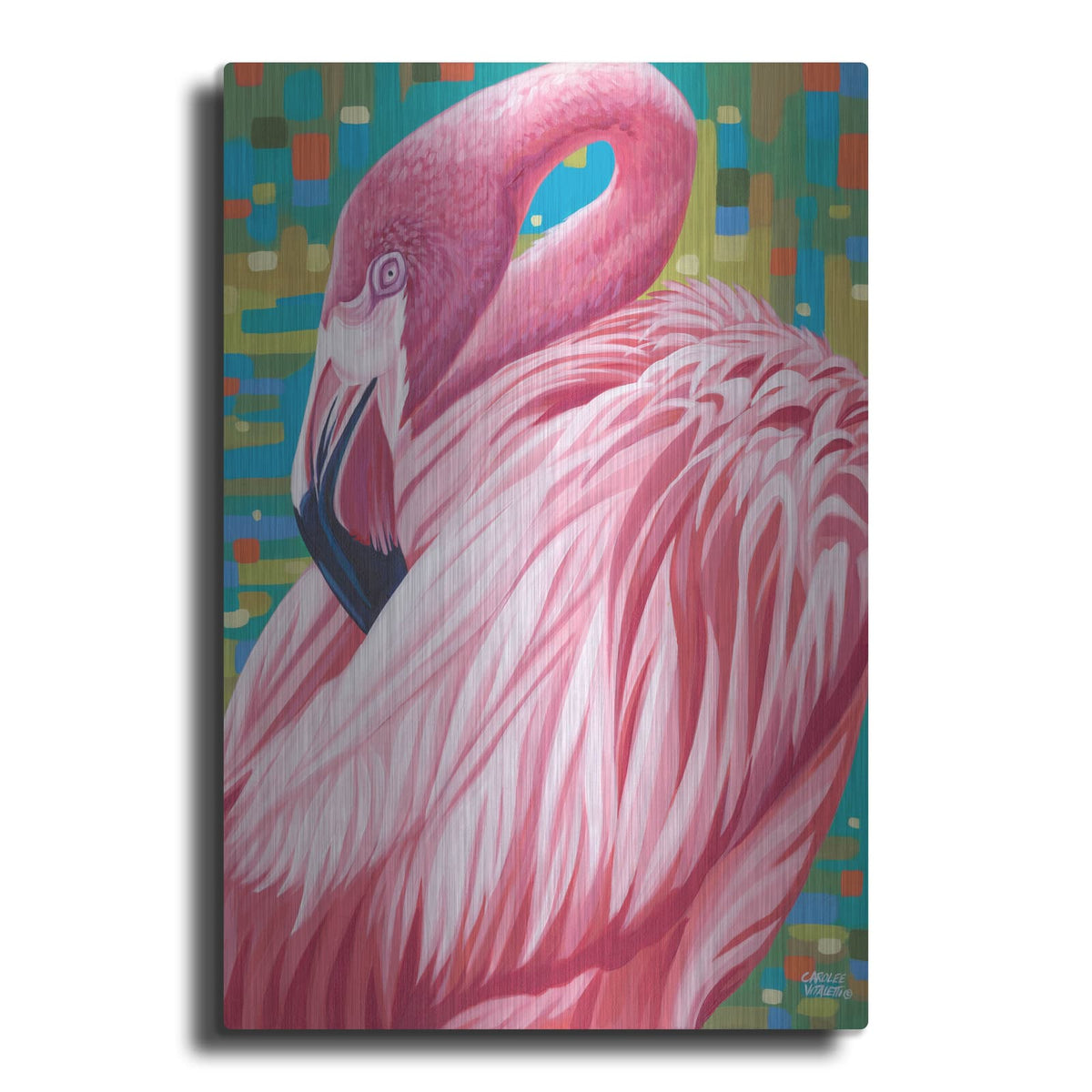 'Fabulous Flamingos II' by Carolee Vitaletti – Metal Wall Art