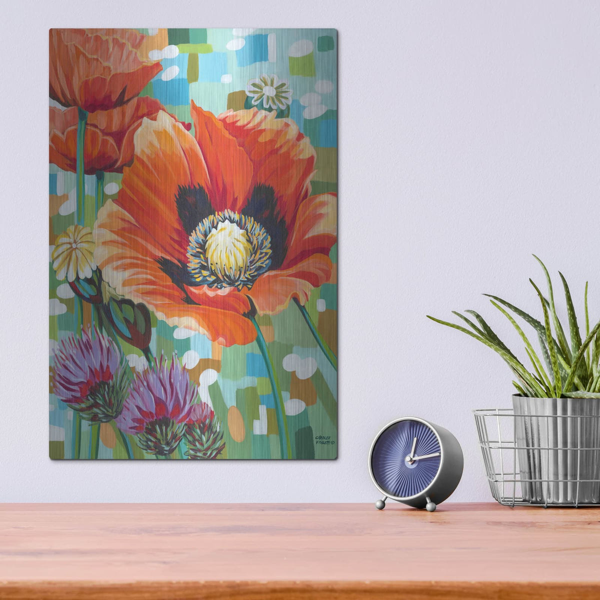 'Vivid Poppies II' by Carolee Vitaletti – Metal Wall Art, 12x16 room view