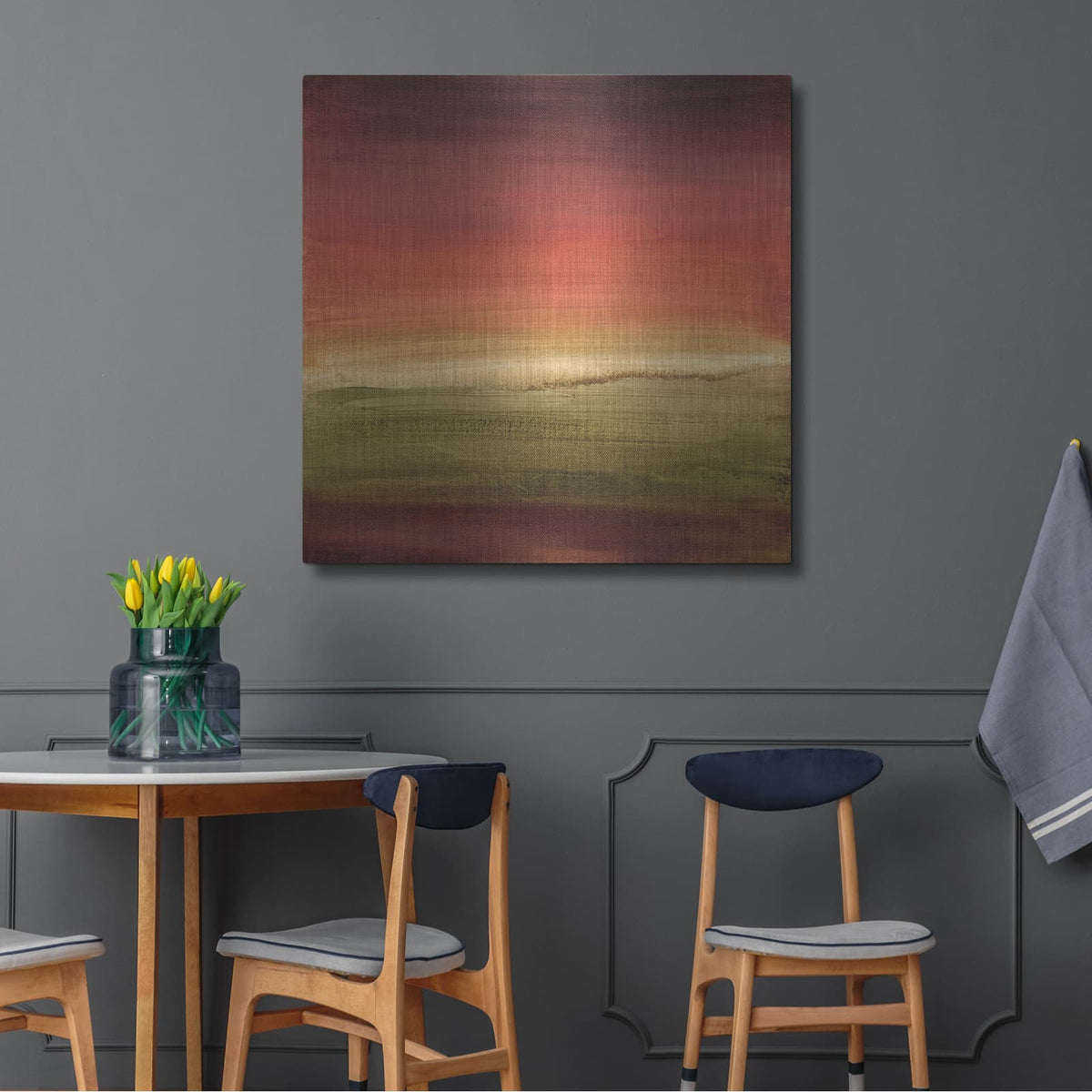 'Abstract Horizon I' by Ethan Harper – Metal Wall Art, 36x36 room view