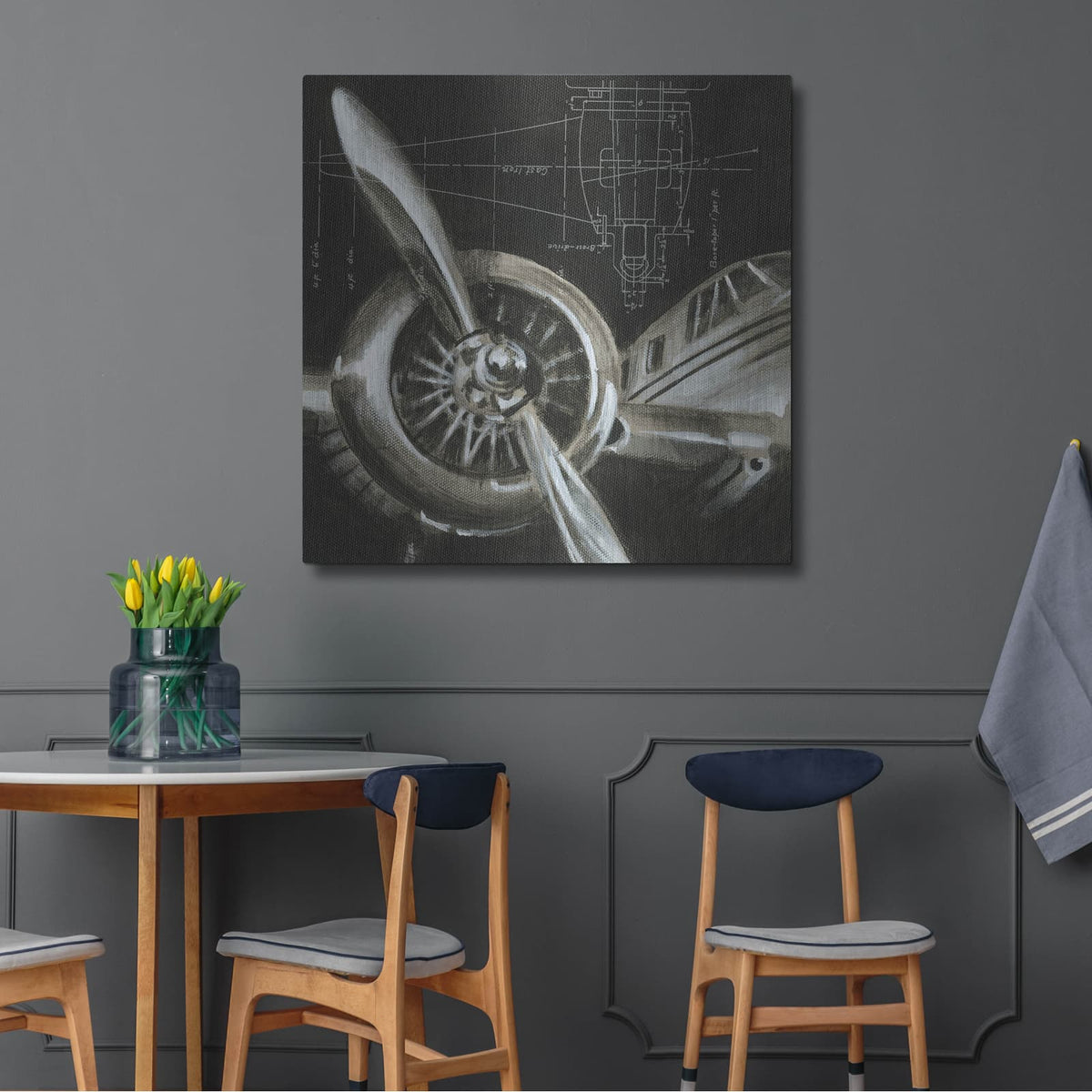 'Aerial Navigation I' by Ethan Harper – Metal Wall Art, 36x36 room view