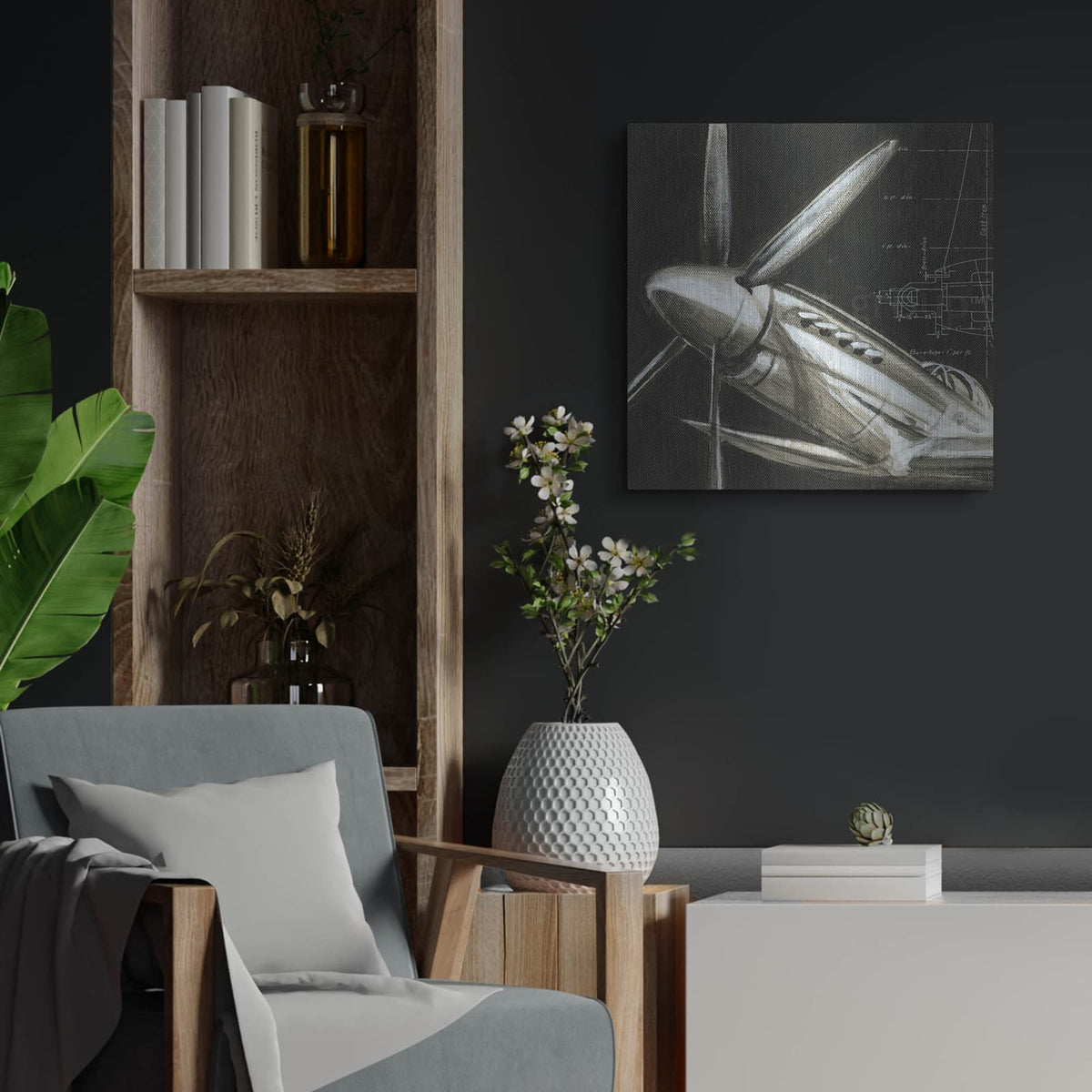 'Aerial Navigation II' by Ethan Harper – Metal Wall Art, 24x24 room view