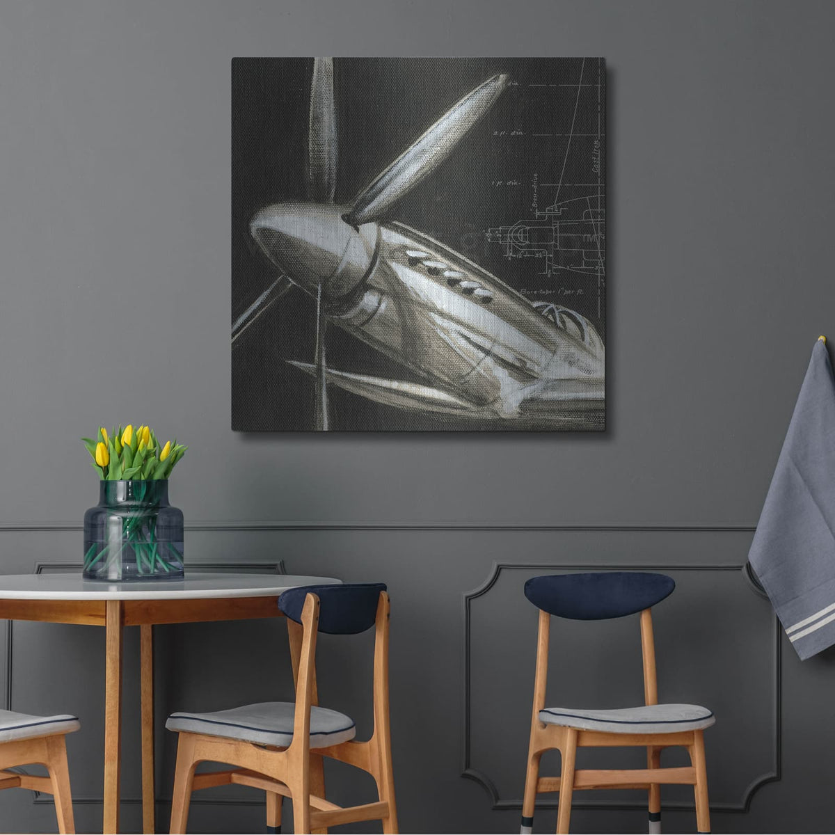 'Aerial Navigation II' by Ethan Harper – Metal Wall Art, 36x36 room view
