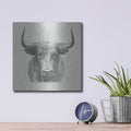 'Black Bull' by Ethan Harper – Metal Wall Art, 12x12 room view