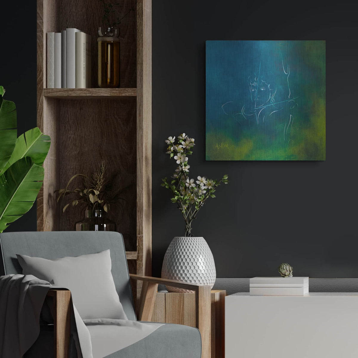 'Sagittarius' by Samedin Asllani – Metal Wall Art, 24x24 room view