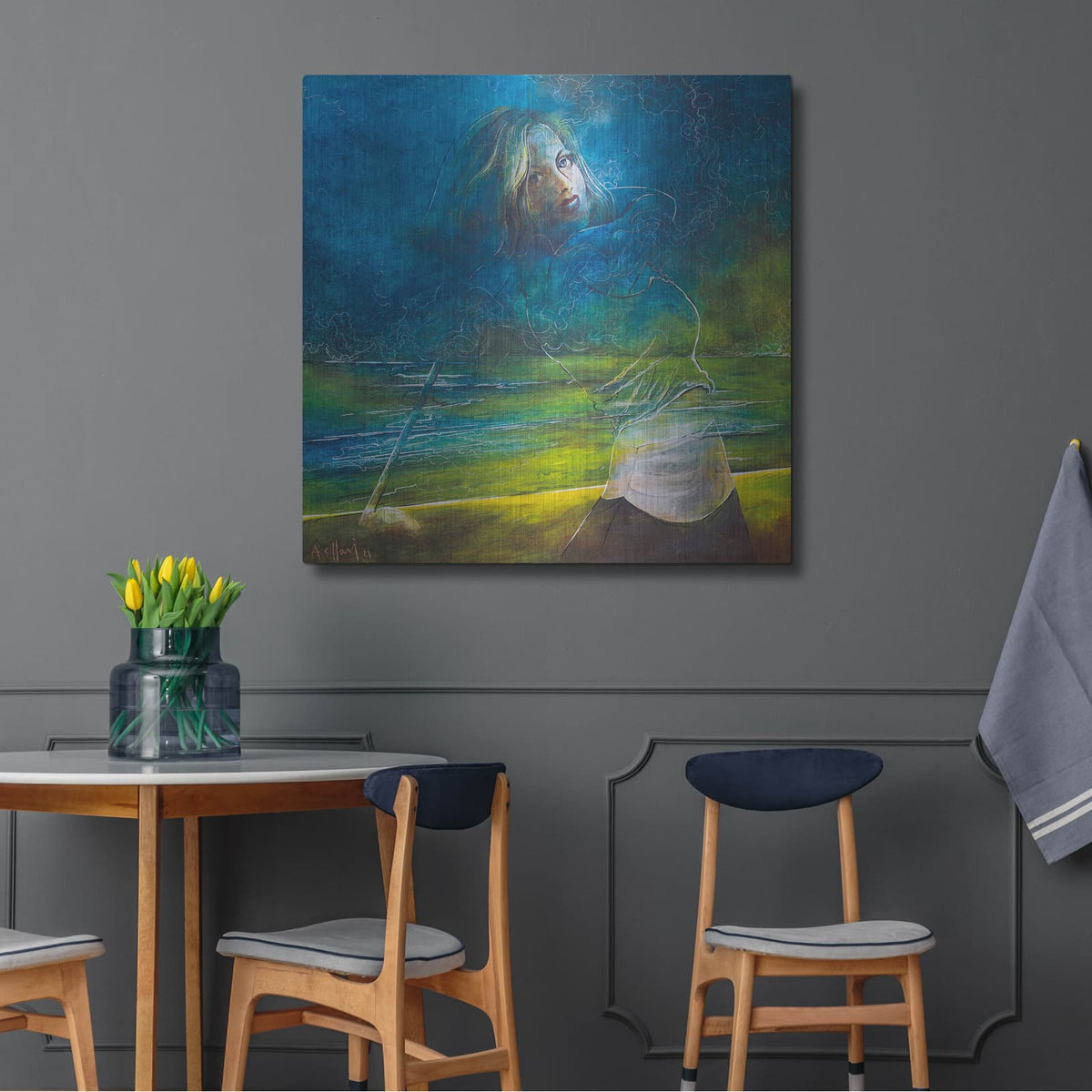 'The Golfer II' by Samedin Asllani – Metal Wall Art, 36x36 room view
