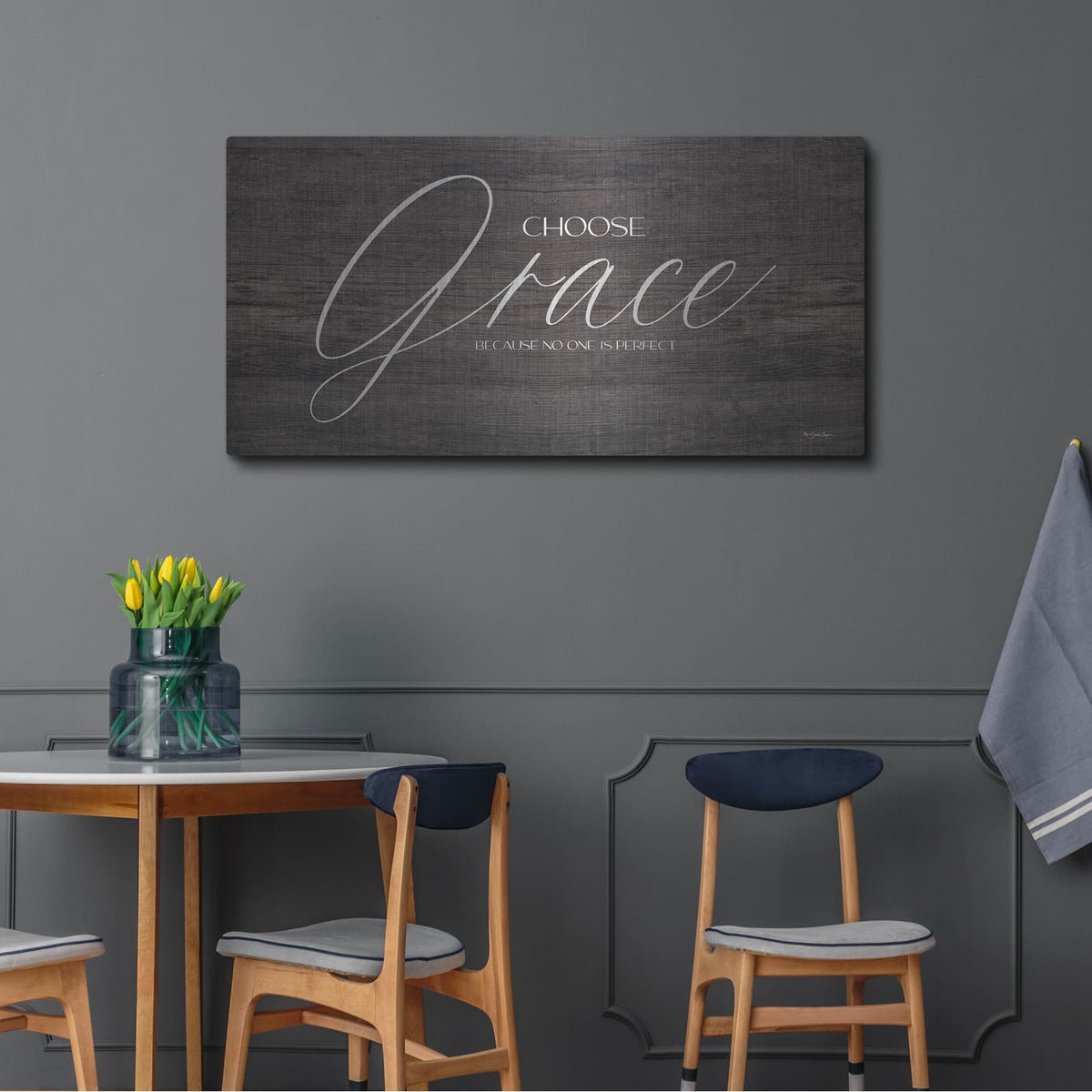 'Choose Grace' by Susie Boyer – Metal Wall Art, 48x24 room view