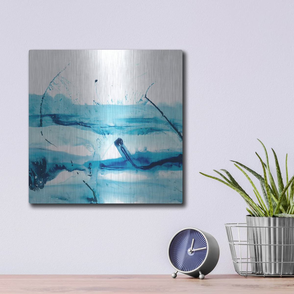 'Blue Currents III' by Ethan Harper – Metal Wall Art, 12x12 room view