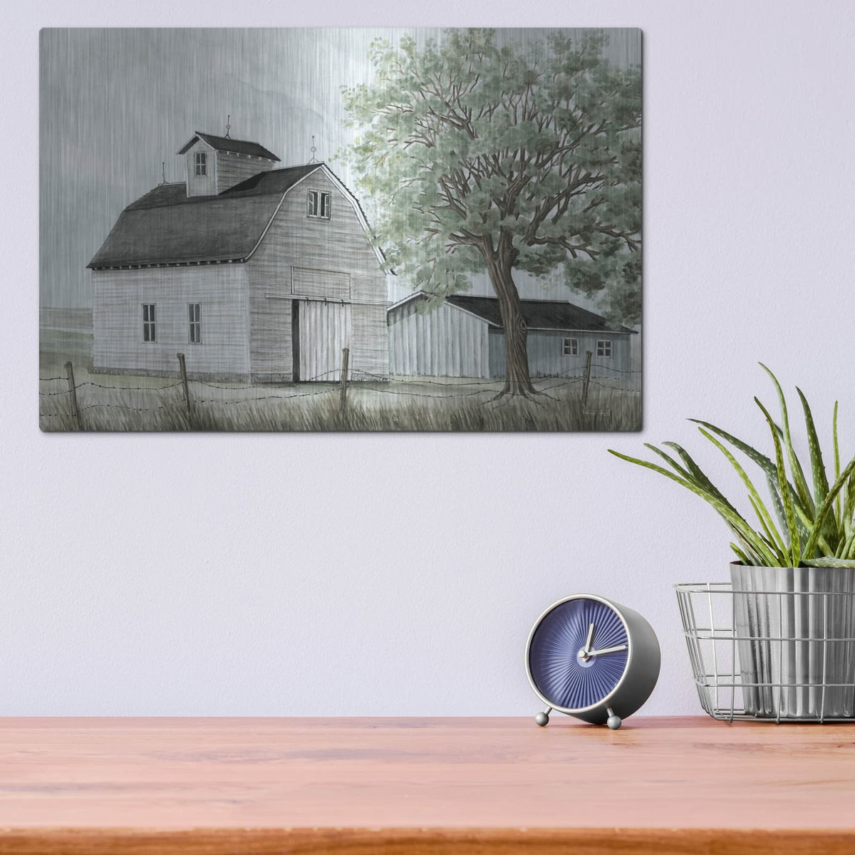 'Back Country Barn' by Cindy Jacobs – Metal Wall Art, 16x12 room view