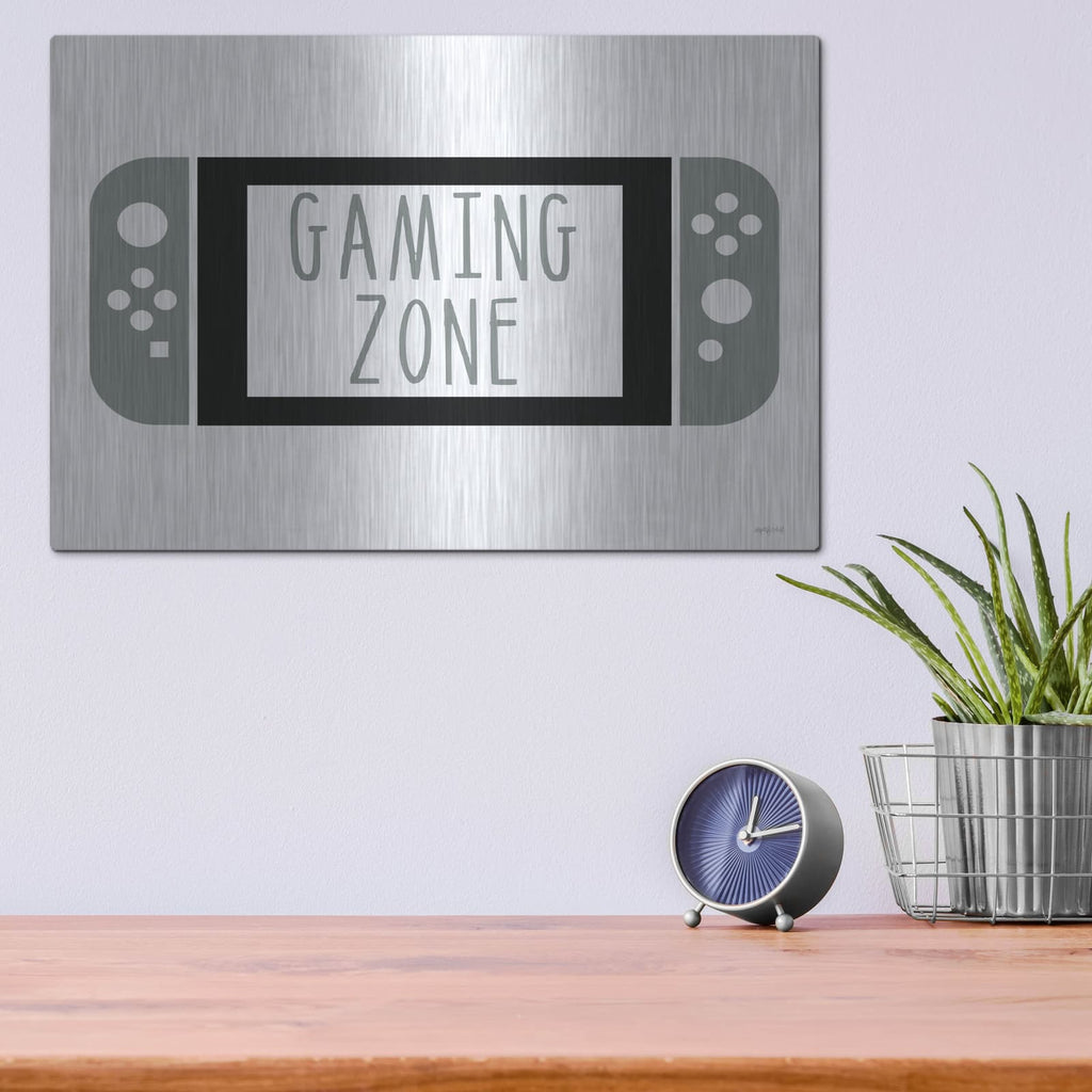 'Gaming Zone' by Imperfect Dust – Metal Wall Art, 16x12 room view