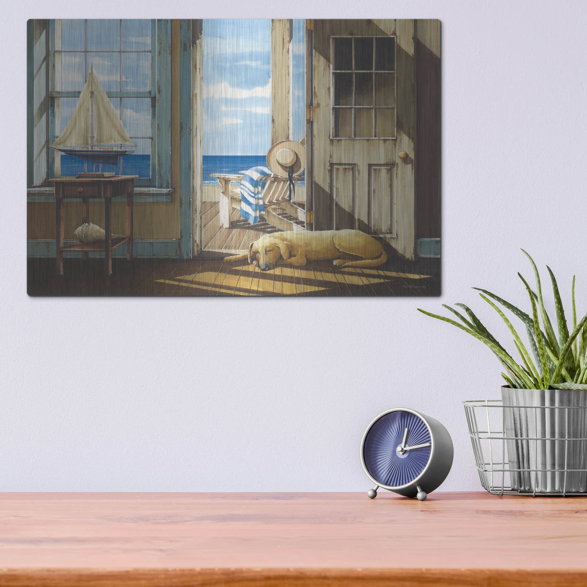 'Enjoying the Sea Breeze' by John Rossini – Metal Wall Art, 16x12 room view