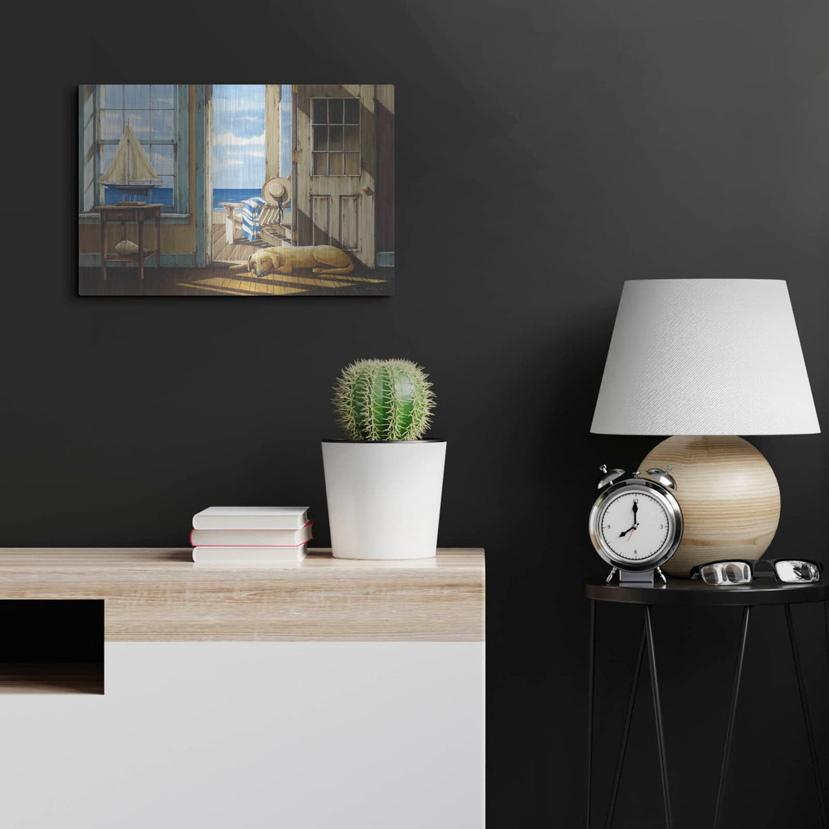 'Enjoying the Sea Breeze' by John Rossini – Metal Wall Art, 24x16 room view