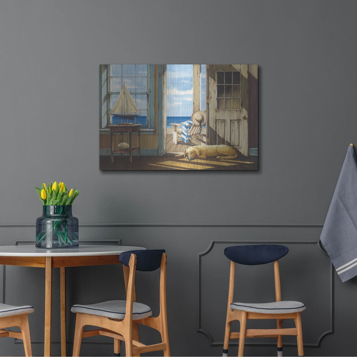 'Enjoying the Sea Breeze' by John Rossini – Metal Wall Art, 36x24 room view
