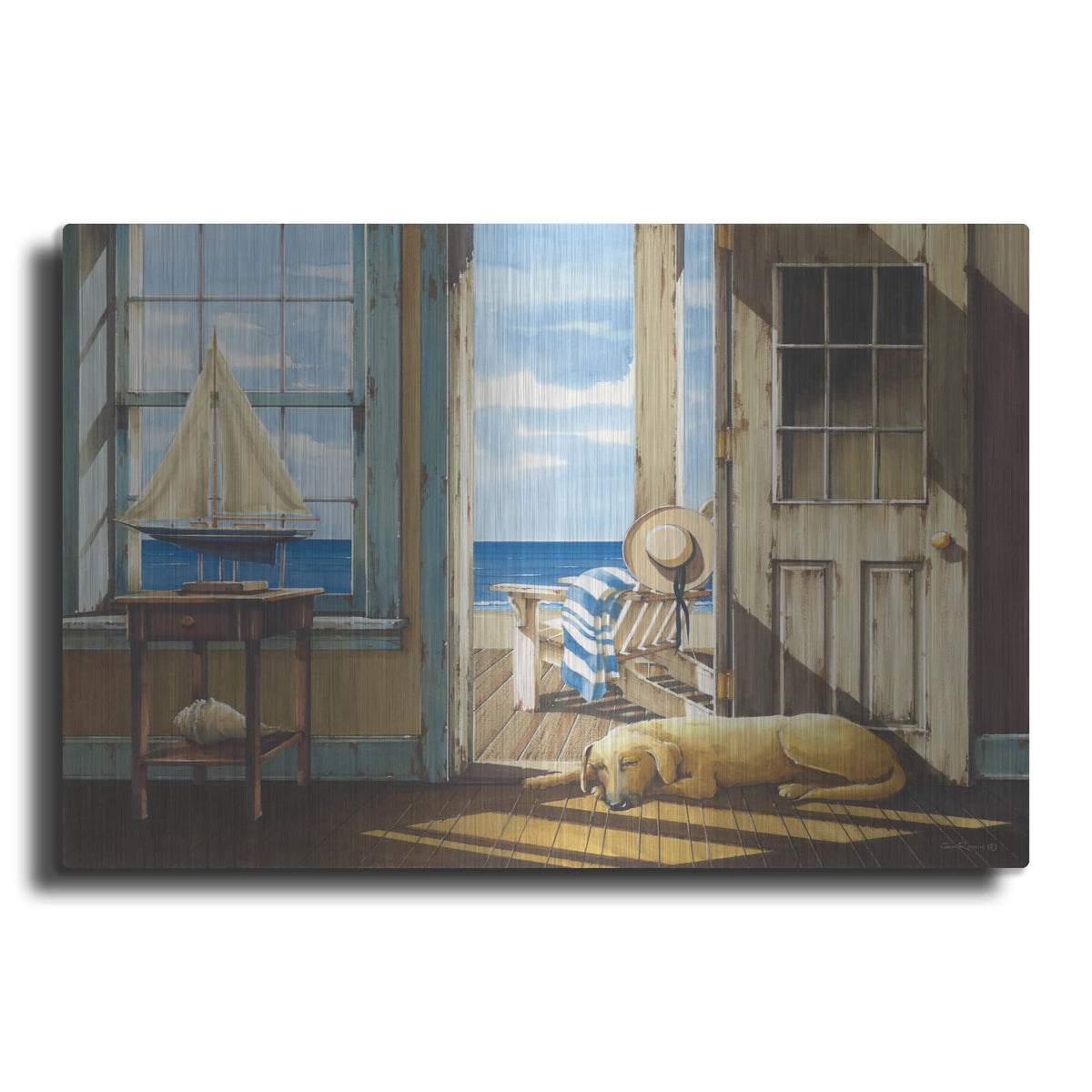 'Enjoying the Sea Breeze' by John Rossini – Metal Wall Art