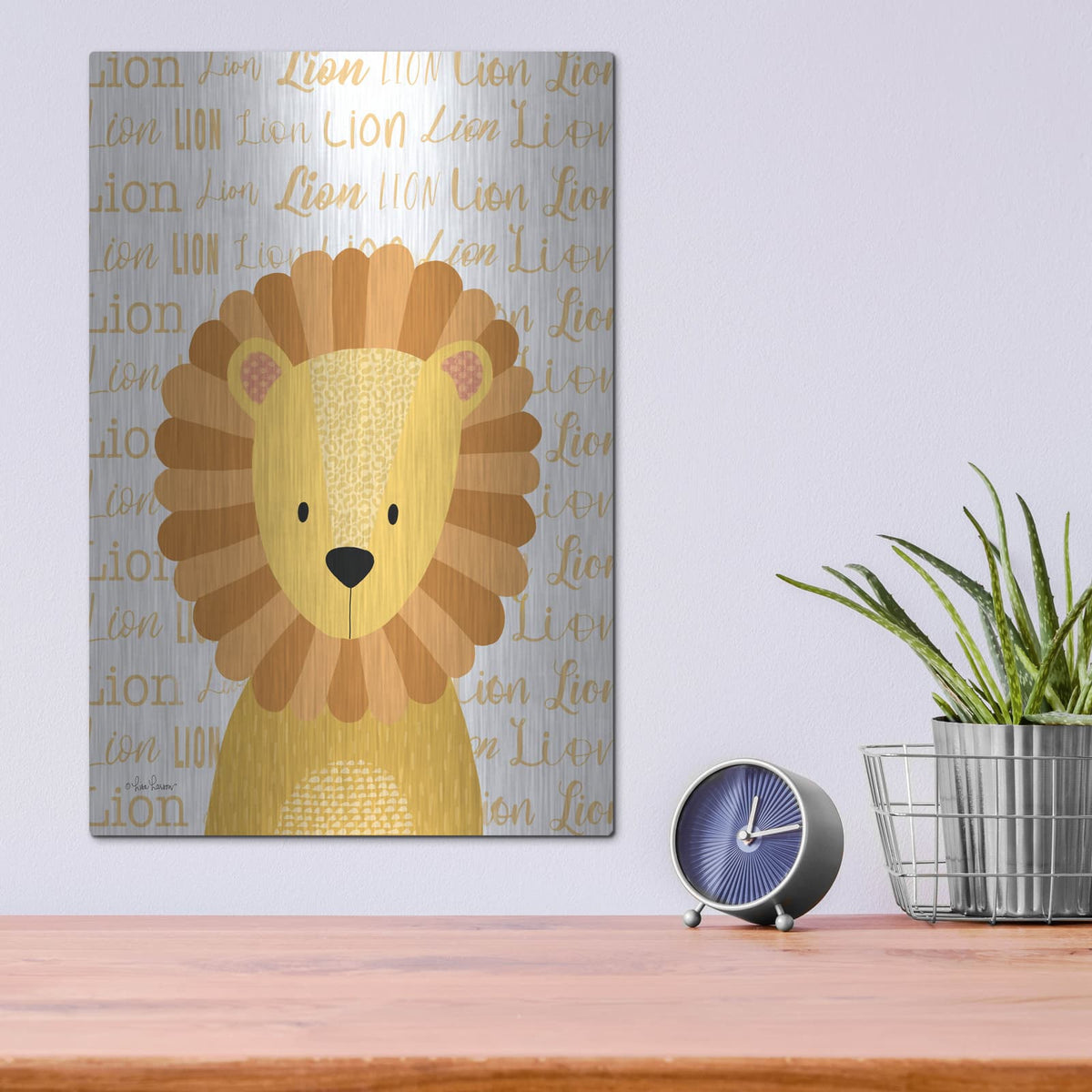 'Baby Lion' by Lisa Larson – Metal Wall Art, 12x16 room view
