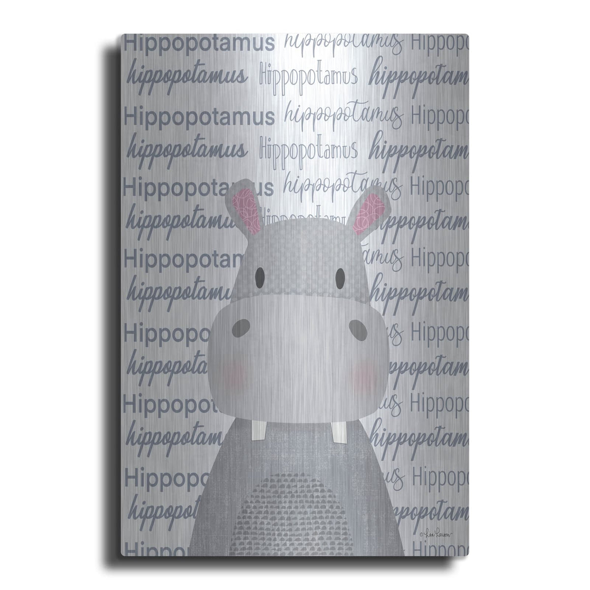 'Baby Hippo' by Lisa Larson – Metal Wall Art