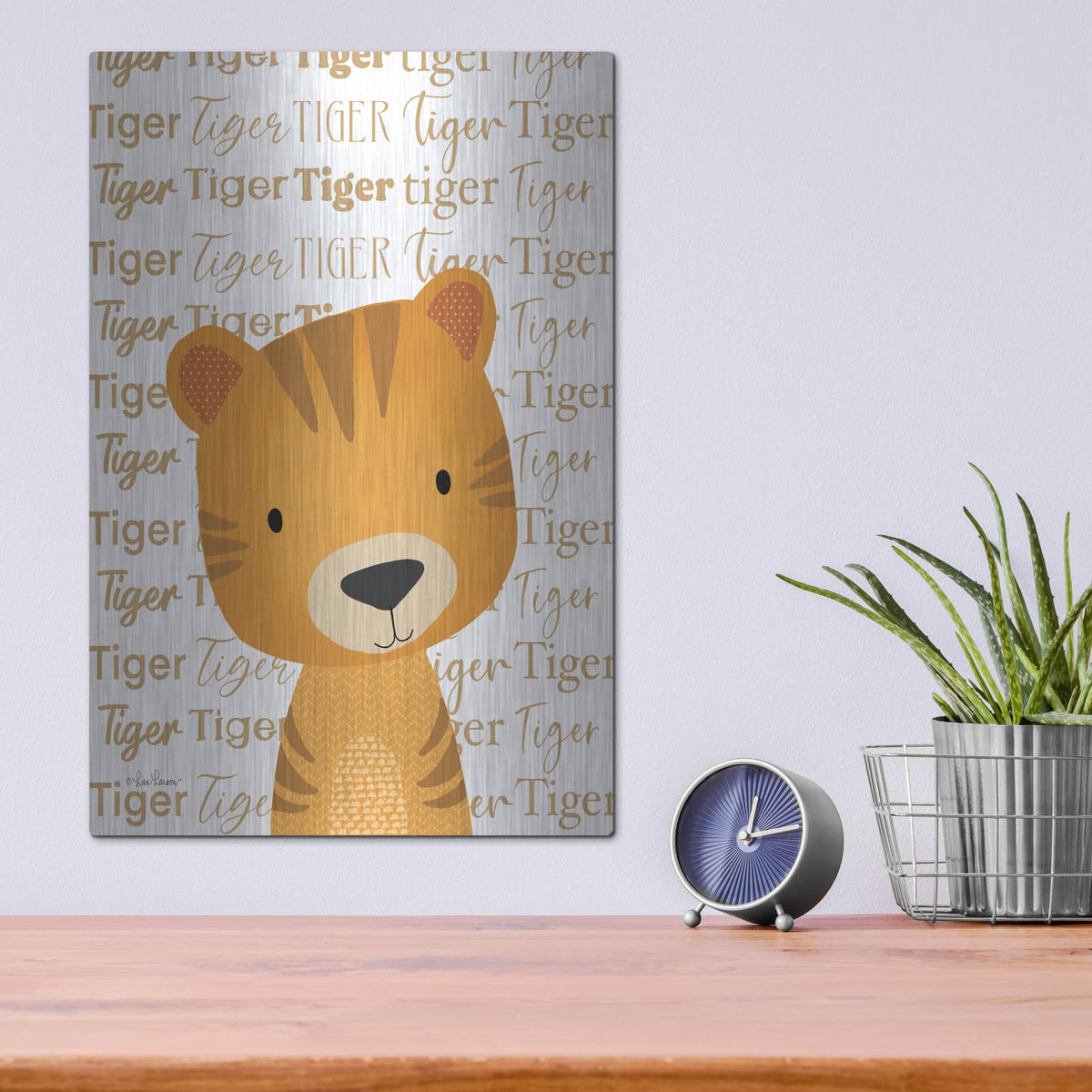 'Baby Tiger' by Lisa Larson – Metal Wall Art, 12x16 room view