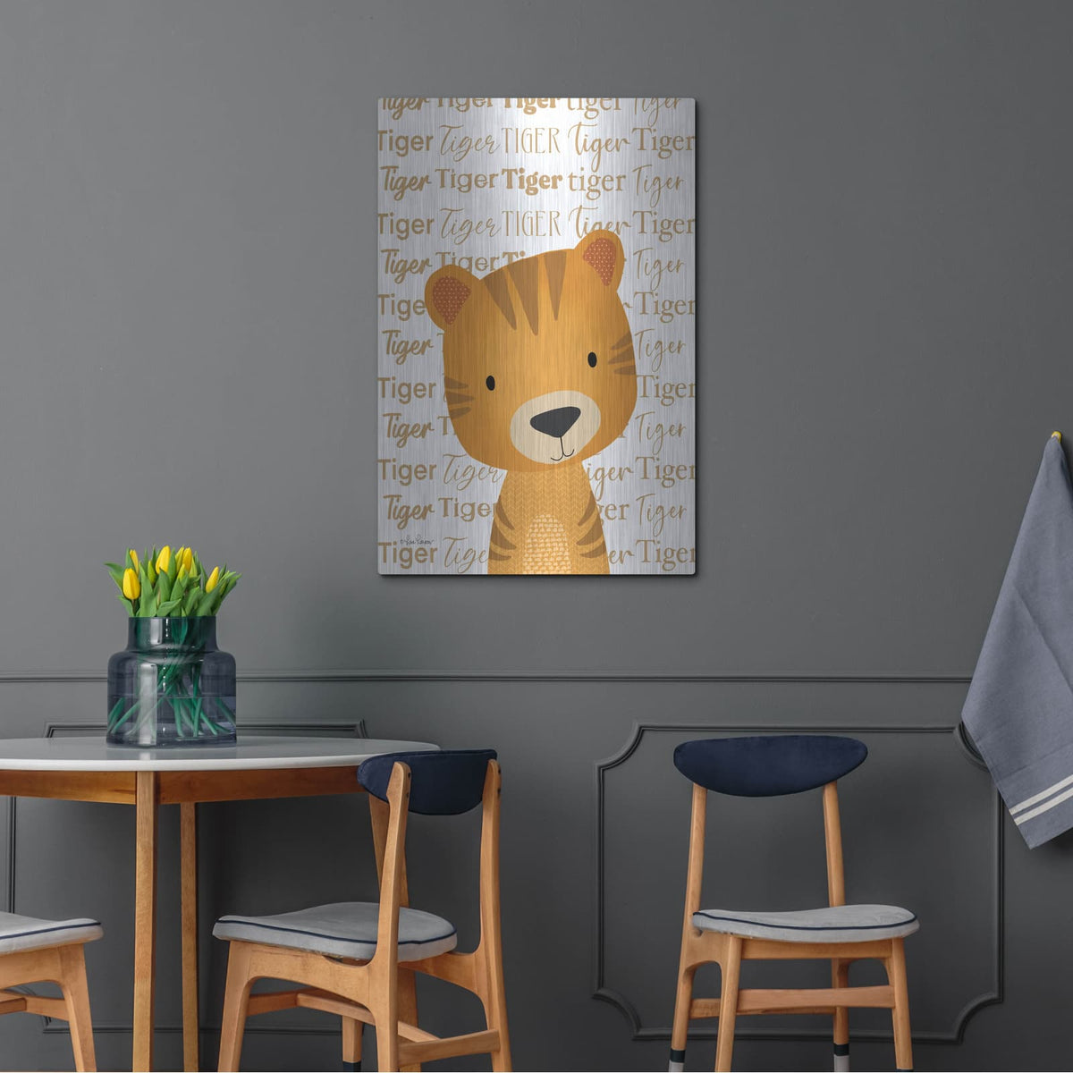 'Baby Tiger' by Lisa Larson – Metal Wall Art, 24x36 room view
